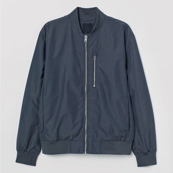 Men's H&M Light Navy Bomber Jacket - Picture 1 of 4